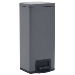 vidaXL Poubelle &agrave; p&eacute;dale anti-empreinte 30 L Gris Acier inoxydable