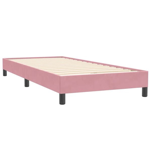 vidaXL Sommier à lattes de lit sans matelas rose 100x220 cm velours