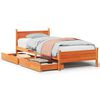 vidaXL Cadre de lit sans matelas cire marron 100x200cm bois pin massif