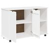 vidaXL Cabinet roulant Blanc 100 x 39 x 65,5 cm Bois de Pin Massif