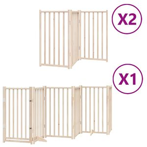 vidaXL Barri&egrave;re pour chien porte pliable 12 panneaux bois de peuplier