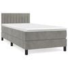 vidaXL Sommier &agrave; lattes de lit et matelas Gris clair 90x200 cm Velours