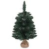 vidaXL Sapin de No&euml;l artificiel pr&eacute;-&eacute;clair&eacute; et supports vert 60 cm PVC