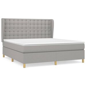 vidaXL Sommier &agrave; lattes de lit avec matelas Gris clair 180x200cm Tissu