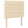 vidaXL T&ecirc;te de lit &agrave; LED Cr&egrave;me 100x7x118/128 cm Tissu
