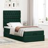 vidaXL Cadre de lit ottoman avec matelas vert fonc&eacute; 90x190 cm velours