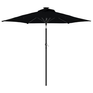 vidaXL Parasol de jardin avec m&acirc;t en acier noir 225x225x212 cm