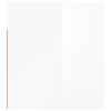 vidaXL Table de chevet murale Blanc brillant 50x36x40 cm