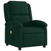 vidaXL Fauteuil de massage inclinable vert fonc&eacute; velours