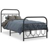 vidaXL Cadre de lit m&eacute;tal sans matelas avec pied de lit noir 90x200 cm