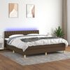 vidaXL Sommier &agrave; lattes de lit matelas et LED Marron fonc&eacute; 160x200 cm