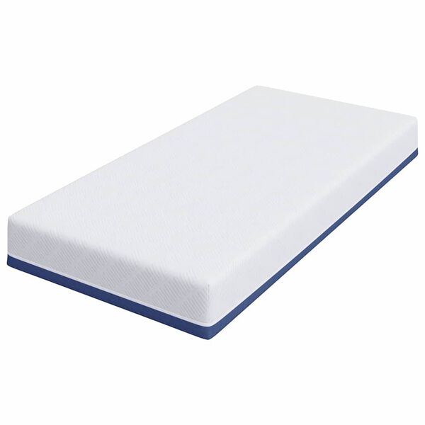 vidaXL Matelas Blanc et Bleu 120 x 200 cm Tissu jacquard