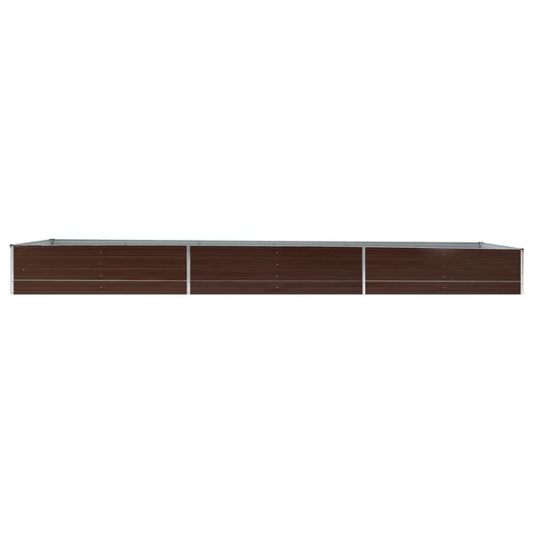 vidaXL Lit sur&eacute;lev&eacute; de jardin Acier galvanis&eacute; 480x80x45 cm Marron