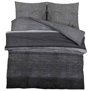 vidaXL Ensemble de housse de couette gris fonc&eacute; et noir 140x200 cm coton