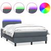 vidaXL Sommier &agrave; lattes de lit et matelas et LED gris fonc&eacute; 120x220cm velours