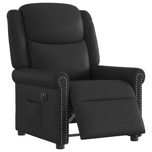vidaXL Fauteuil inclinable &eacute;lectrique Noir brillant Similicuir