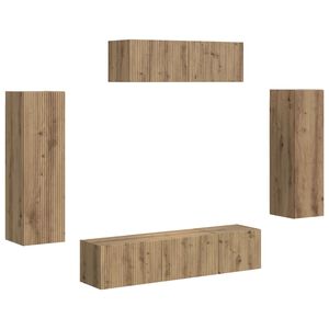 vidaXL Meuble TV 5 pc Ch&ecirc;ne artisanal