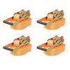 vidaXL Sangle d&rsquo;arrimage &agrave; cliquet 4 pcs 2 tonnes 8 m x 50 mm Orange