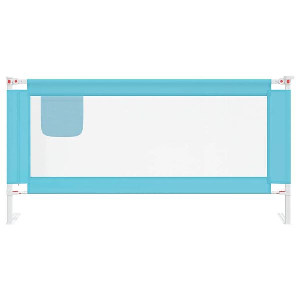 vidaXL Barri&egrave;re de s&eacute;curit&eacute; de lit d'enfant Bleu 180x25 cm Tissu