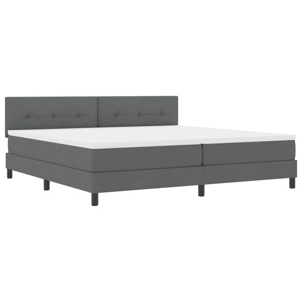 vidaXL Lit &agrave; ressorts avec matelas Gris fonc&eacute; 200 x 200 cm tissu