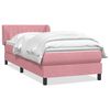 vidaXL Sommier &agrave; lattes de lit avec matelas rose 80x210 cm velours