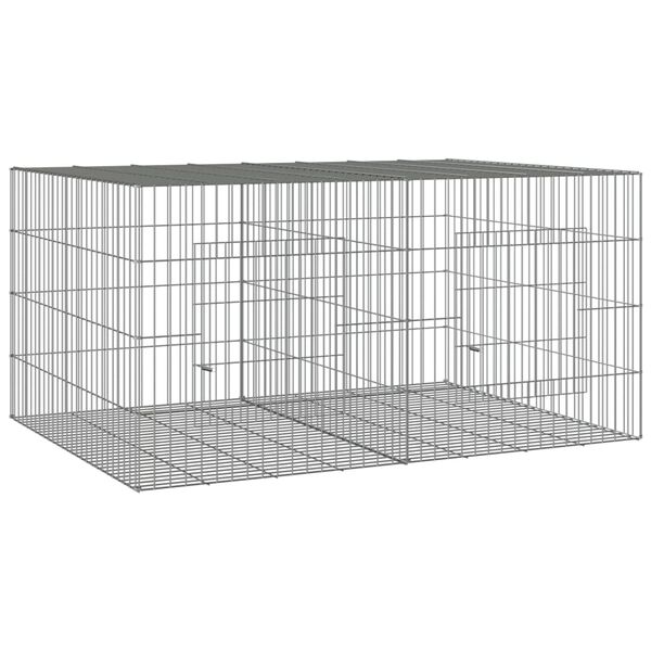 vidaXL Cage à lapin 2 panneaux 110x79x54 cm Fer galvanisé