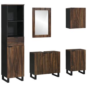 vidaXL Ensemble de mobilier de salle de bain avec tiroir 5 pcs Blanc