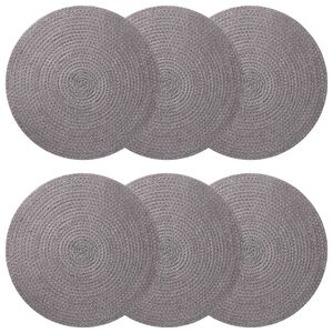 vidaXL Placemets en jute 6 pc Gris 100 % jute Tossa