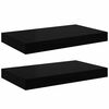 vidaXL Étagère murale flottante 2 pcs Noir brillant 40x23x3,8 cm MDF
