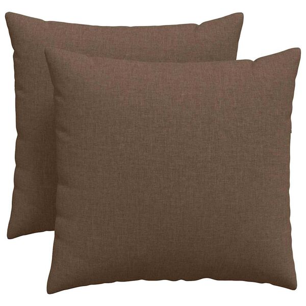 vidaXL Coussins de canapé 2 pcs Marron 50 x 50 cm tissu