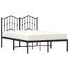 vidaXL Cadre de lit m&eacute;tal sans matelas avec t&ecirc;te de lit noir 120x190cm