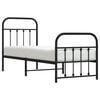 vidaXL Cadre de lit m&eacute;tal sans matelas avec pied de lit noir 75x190 cm