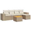vidaXL Salon de jardin avec coussins 6 pcs beige r&eacute;sine tress&eacute;e