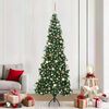 vidaXL Arbre de Noël artificiel d'angle Vert 210 cm PVC et métal
