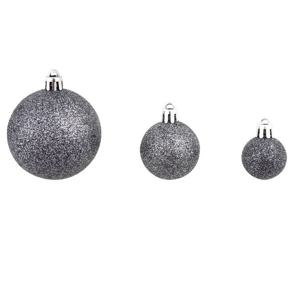 vidaXL Ensemble de boules de No&euml;l 100 pcs 3/4/6 cm Blanc/Gris