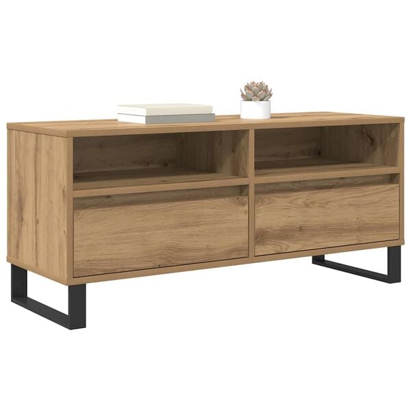 vidaXL Meuble TV avec tiroir Ch&ecirc;ne artisanal 100 x 34,5 x 44,5 cm
