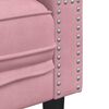 vidaXL Canap&eacute; Chesterfield avec traversins 2 places rose velours
