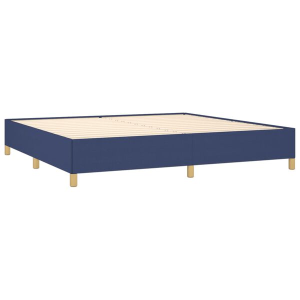 vidaXL Cadre de lit sans matelas bleu 200x200 cm tissu