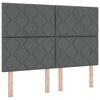 vidaXL T&ecirc;te de lit Gris fonc&eacute; tissu