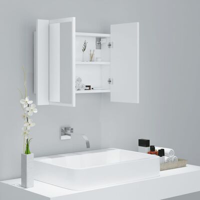 vidaXL Armoire de salle de bain à miroir à LED Blanc 60x12x45 cm