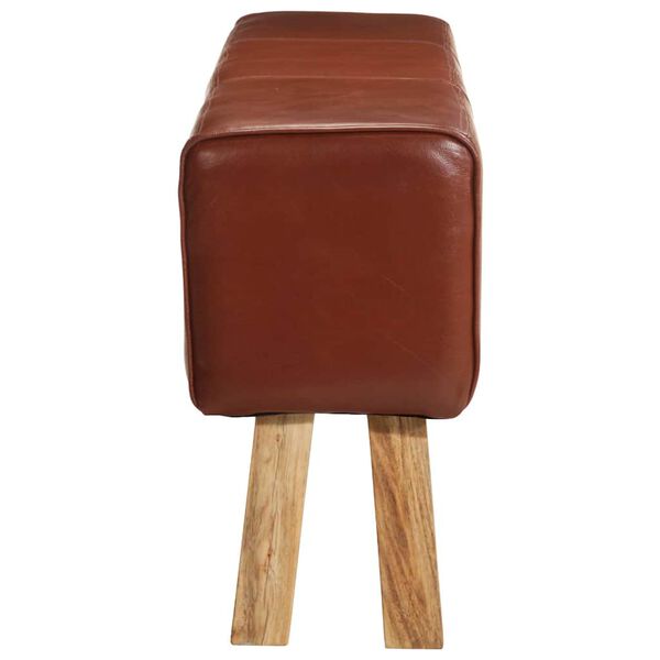 vidaXL Banc saut de cheval 160 cm Marron Cuir v&eacute;ritable et bois acacia