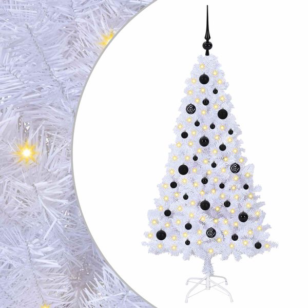 vidaXL Sapin de No&euml;l artificiel avec 150 LED Blanc 150 cm PVC et Acier