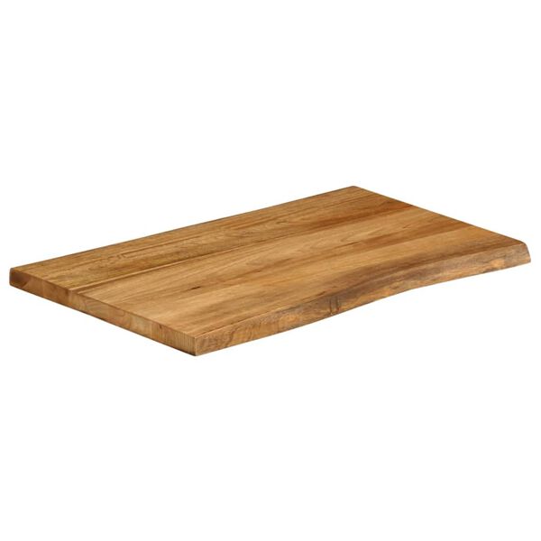 vidaXL Dessus de table 80x60x3,8 cm bord vivant bois massif manguier