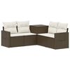 vidaXL Ensemble de Canap&eacute;s 5 pc Marron et cr&egrave;me blanche
