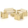 vidaXL Salon de jardin 5 pcs avec coussins bois de pin impr&eacute;gn&eacute;
