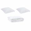 vidaXL Couette avec oreiller 3 pcs Blanc Microfibre