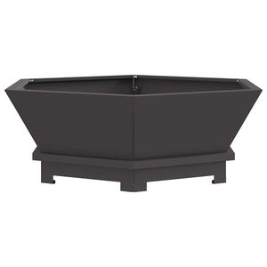 vidaXL Brasero Noir 75 x 75 x 28 cm Acier patin&eacute;