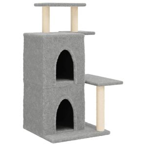 vidaXL Arbre &agrave; chat avec griffoirs en sisal gris clair 97 cm