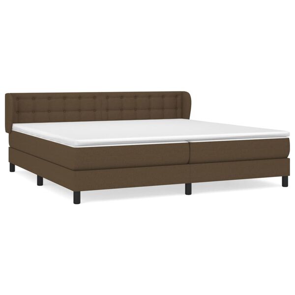 vidaXL Sommier &agrave; lattes de lit avec matelas Marron fonc&eacute; 200x200 cm