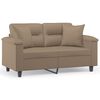 vidaXL Canap&eacute; 2 places avec oreillers cappuccino 120 cm similicuir